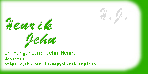 henrik jehn business card